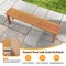 Natural 59 Inch Wooden Patio Dining Backless Bench with Teak Oil Finish and Slatted Seat